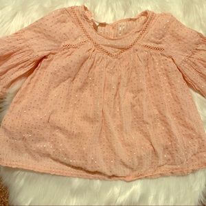 Flowing Tee Peach with Silver Sparkles